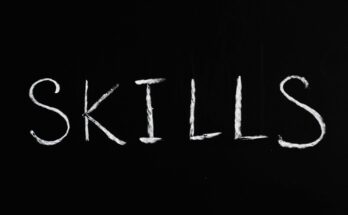 The word ''SKills ''display in a white letters on a black background