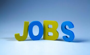 Colorful “JOBS” text on a blue background representing online jobs and career opportunities.