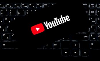 Youtube logo on the Dark Backgroung