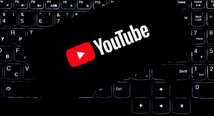 Youtube logo on the Dark Backgroung